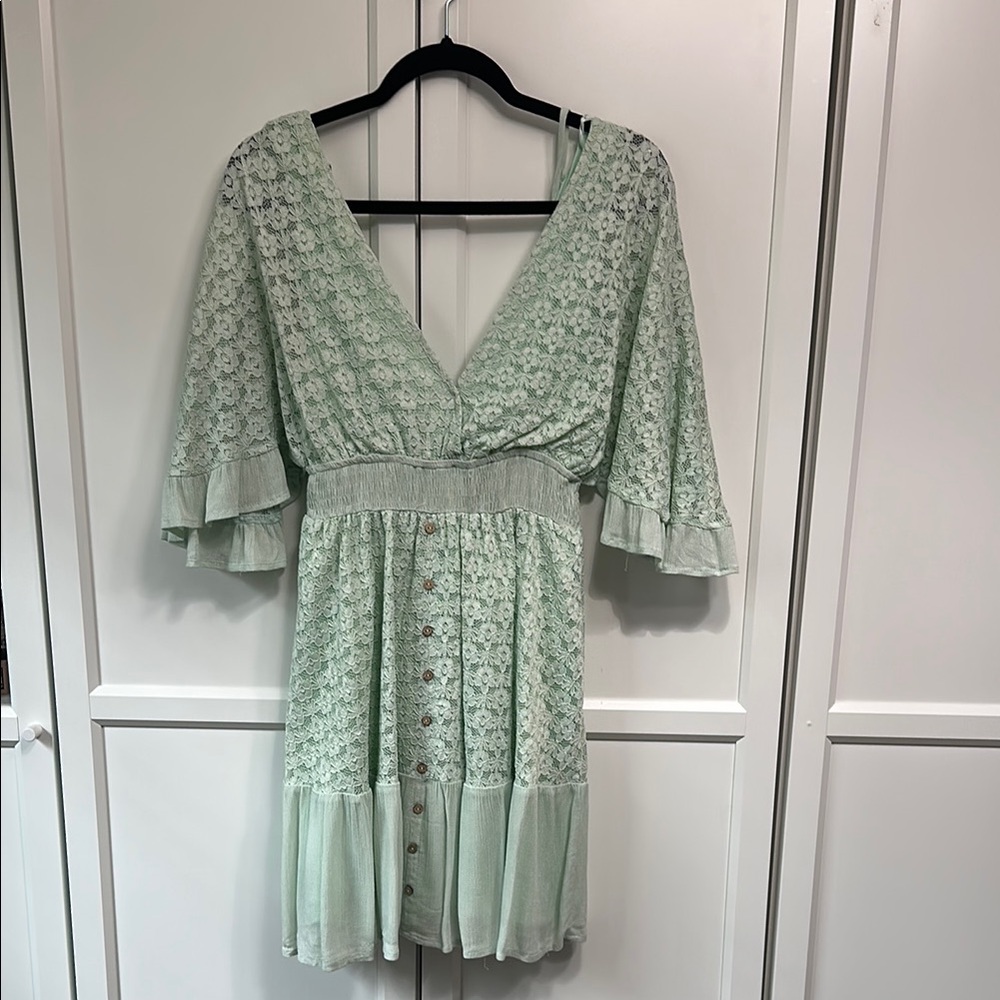 Elegant Green Lace Dress